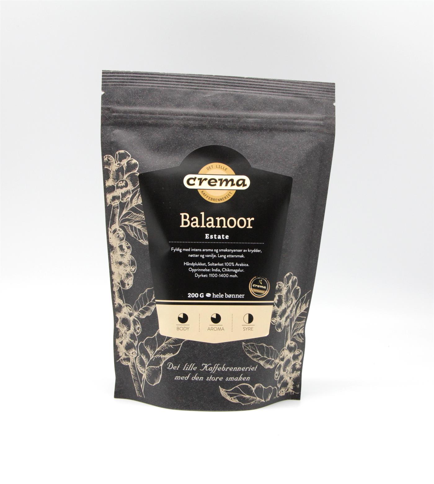9417722 Crema 3037-M Kaffe Crema Balanoor Estate 200 gr. kaffe filtermalt